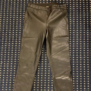 Black leather leggings, free people